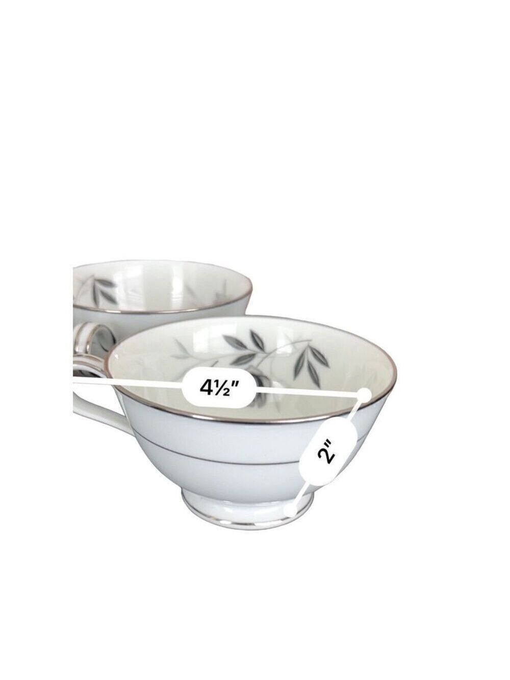 Noritake ROSAMOR Black Roses 4 Tea Cups made in Japan - Picture 4 of 8